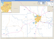 San Angelo Metro Area Wall Map Basic Style